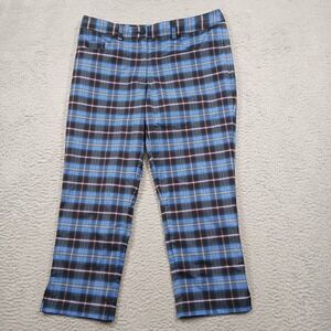 Slazenger Women's 8 Blue Purple Plaid Golf Pants Mid Rise‎ Stretch